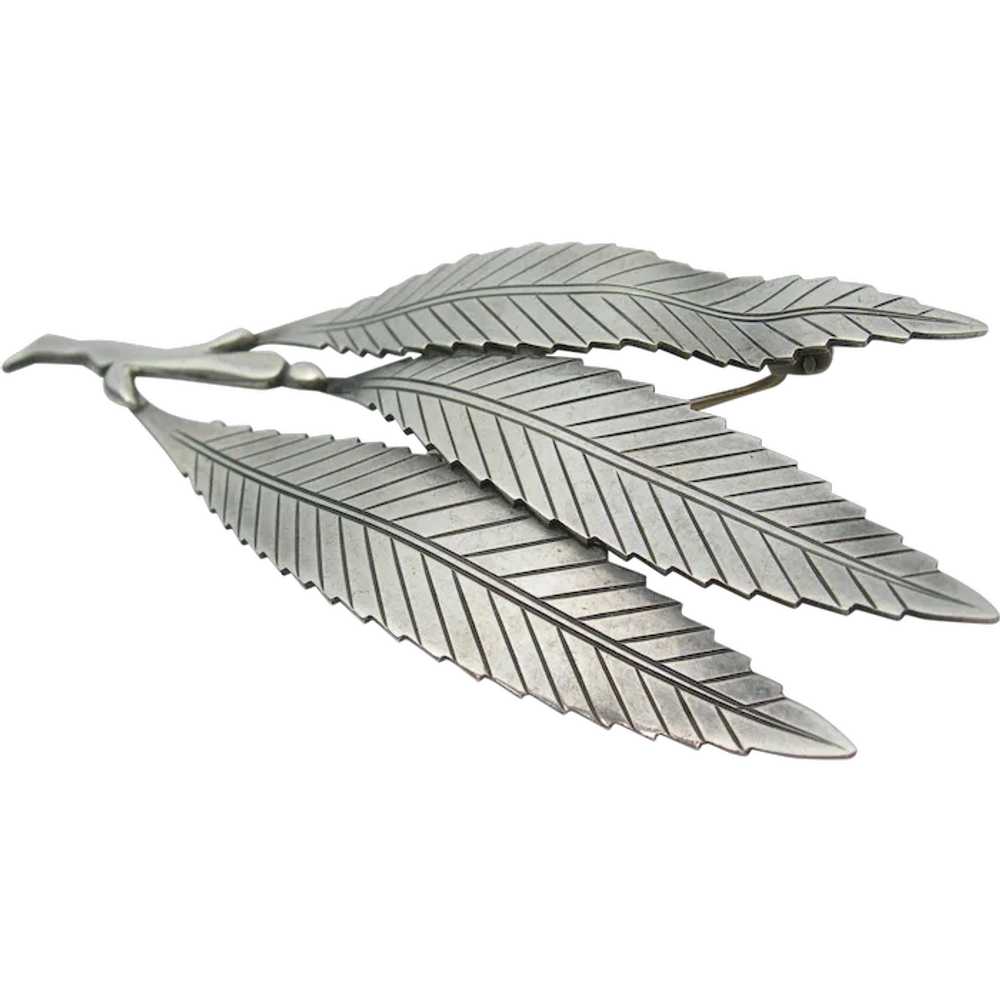 Gertrude Engel - Sterling Silver - Leaf Pin Brooc… - image 1