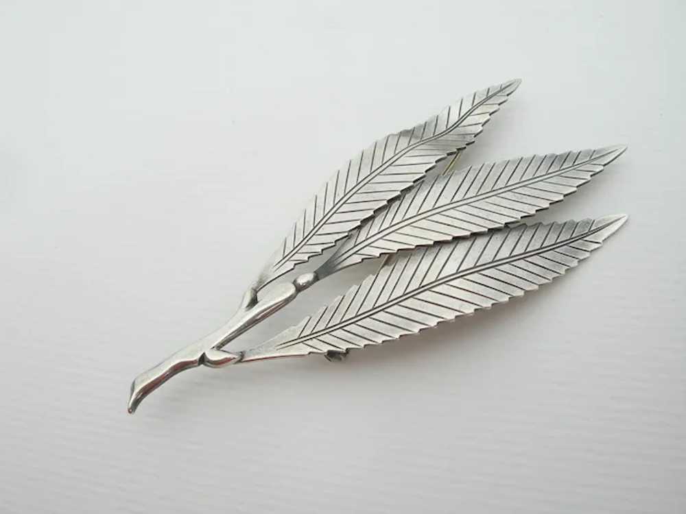 Gertrude Engel - Sterling Silver - Leaf Pin Brooc… - image 3