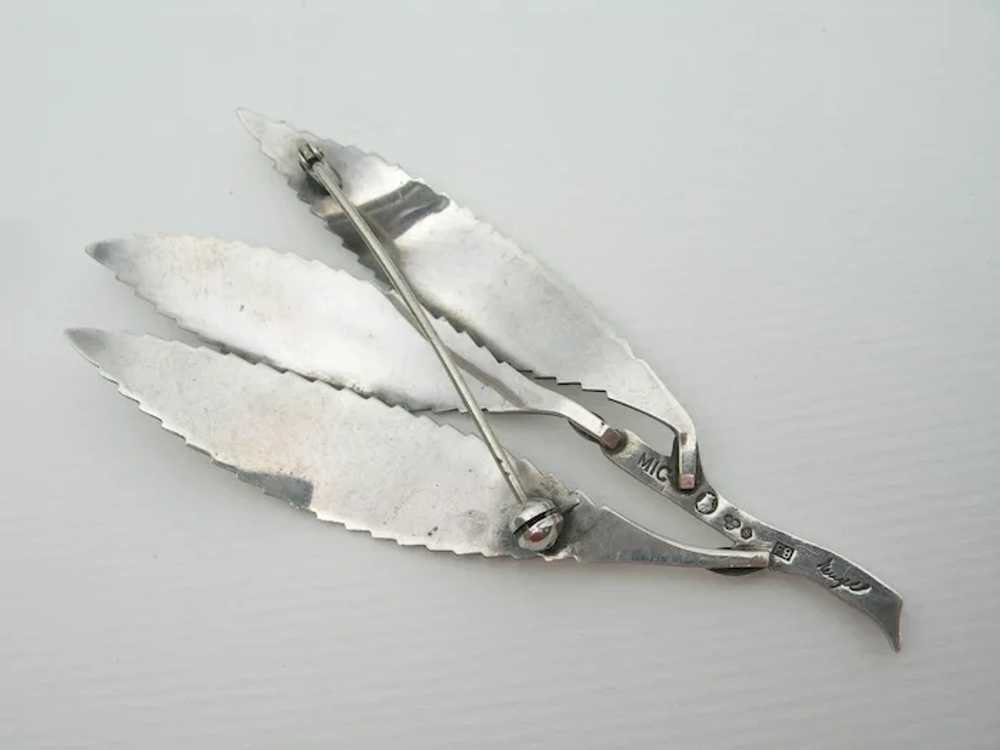 Gertrude Engel - Sterling Silver - Leaf Pin Brooc… - image 4