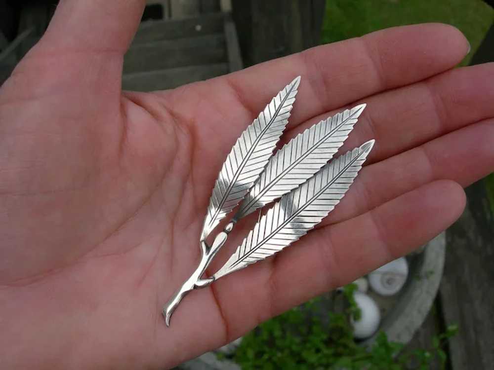 Gertrude Engel - Sterling Silver - Leaf Pin Brooc… - image 7