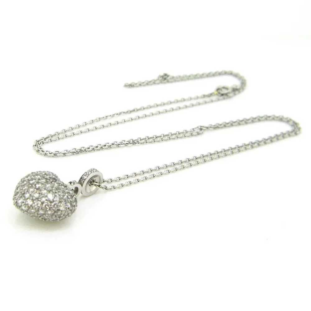 Pave Diamonds Heart Pendant on Chain, 18kt white … - image 5