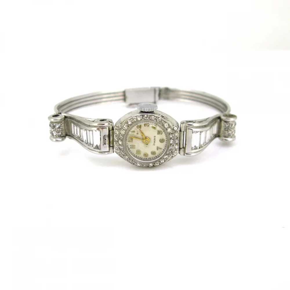 Art Deco Lady Diamond Manual Wind Wristwatch, 18k… - image 4