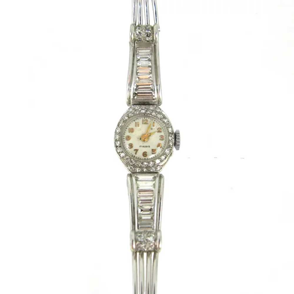 Art Deco Lady Diamond Manual Wind Wristwatch, 18k… - image 8