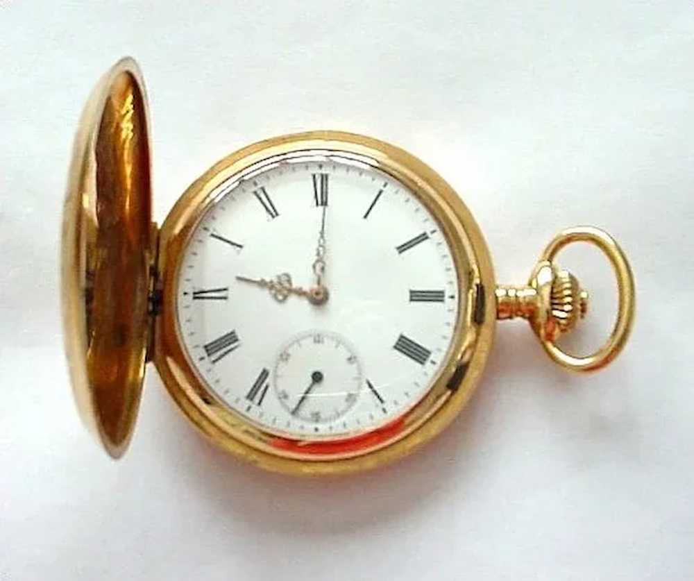 Antique 14K Large Pocket Watch Swiss Hallmark - image 5