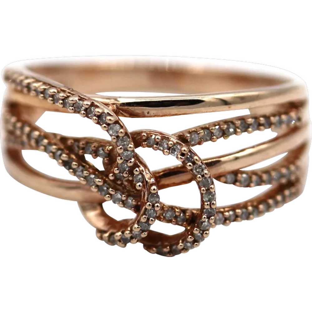 3-D Natural Diamond Ring in 10KT Rose Gold - image 1