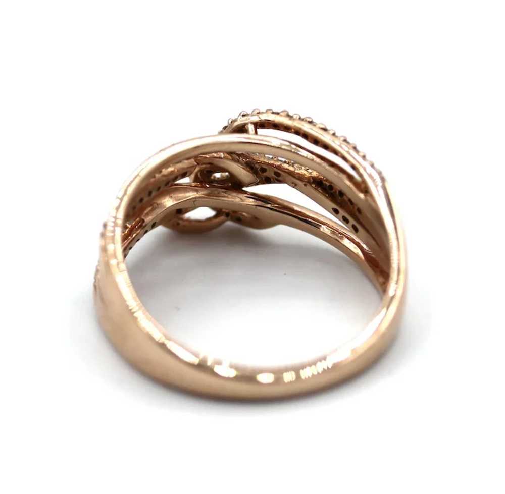 3-D Natural Diamond Ring in 10KT Rose Gold - image 2