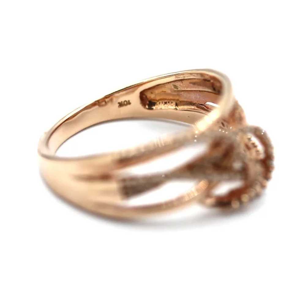 3-D Natural Diamond Ring in 10KT Rose Gold - image 3