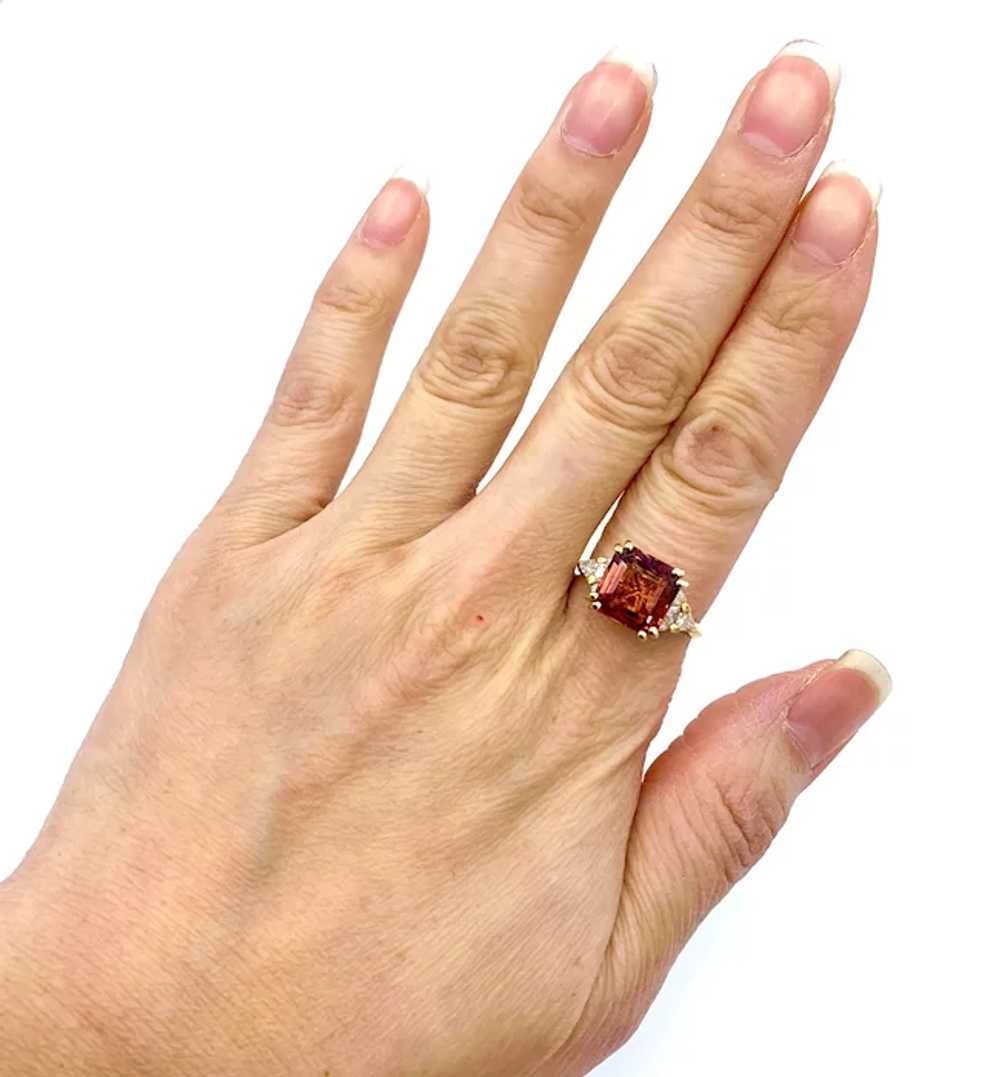 Blood Red Asscher Cut 4.00CT Ruby With Genuine CZ Halo Engagement Wedding  Ring | eBay