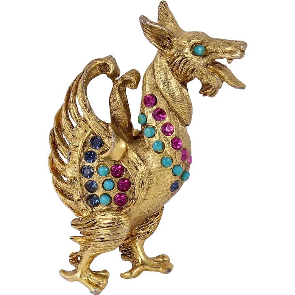 Vendome Rhinestone Mythical Creature Pin/Brooch - image 1