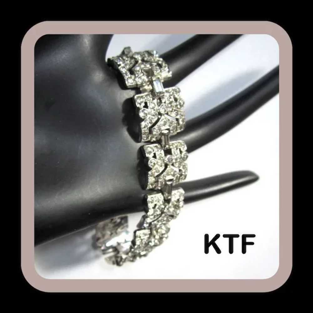 KTF Rhinestone Bracelet, 30's Trifari - image 2