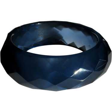 Lucite Bangle, Vintage Diamond Faceted Bracelet - image 1