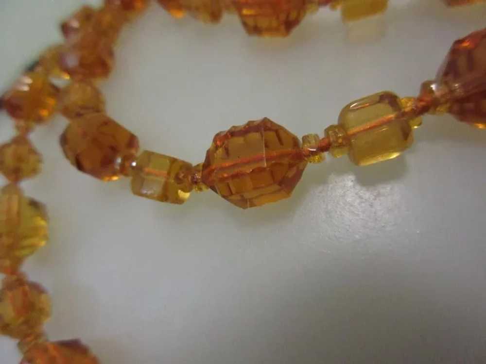 Art Deco Glass Bead Necklace, Flapper Length - image 4