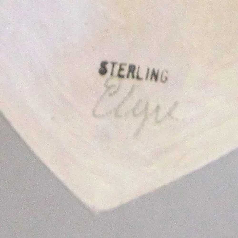 Sterling Pin, Vintage Artist Made, Shell Brooch - image 4