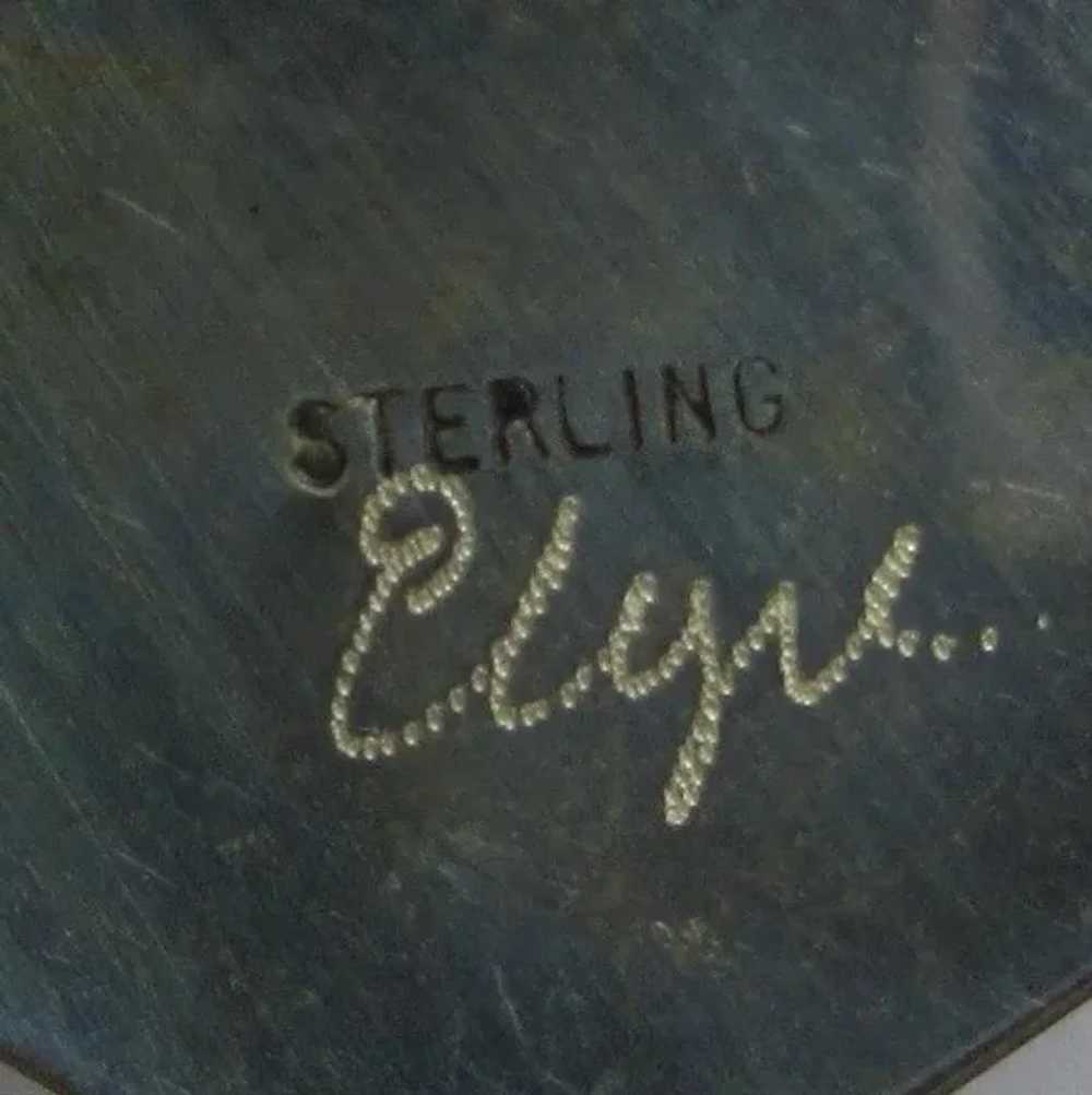 Sterling Pin, Vintage Artist Made, Shell Brooch - image 5
