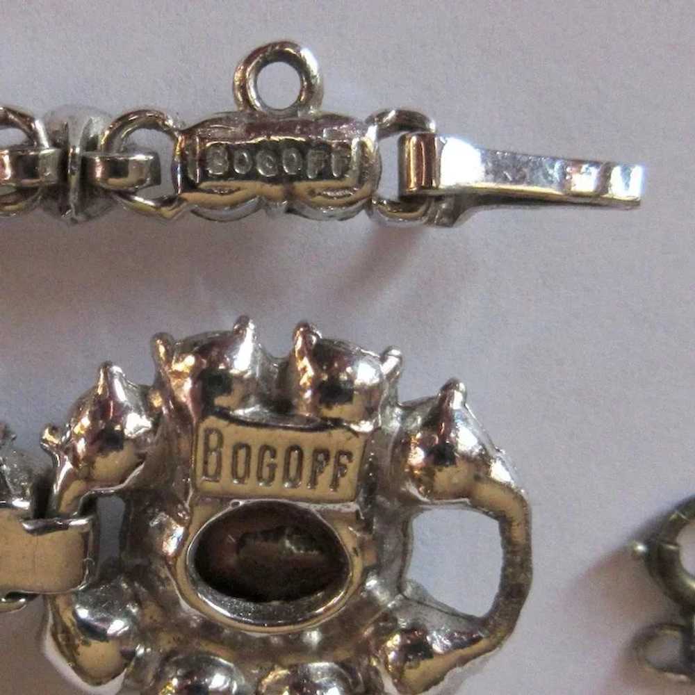 Bogoff Rhinestone Parure, Vintage Necklace, Brace… - image 5
