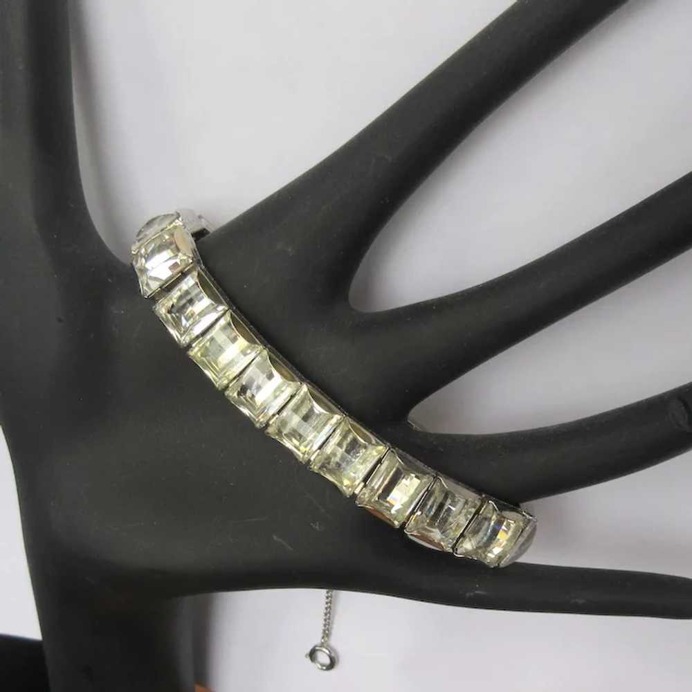 Crystal Bracelet, 40' 50's Deco / Mid-Century Link - image 4