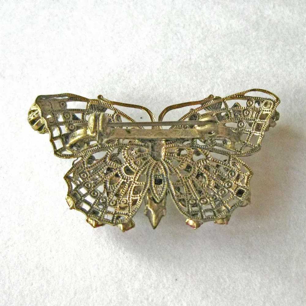 Vintage Butterfly Pin / Butterfly Brooch / Czech … - image 2