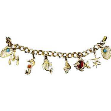 Ocean/Sea Marine Themed Charm Bracelet – 1950s – … - image 1