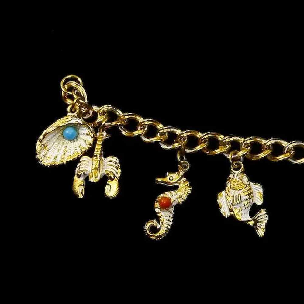 Ocean/Sea Marine Themed Charm Bracelet – 1950s – … - image 2