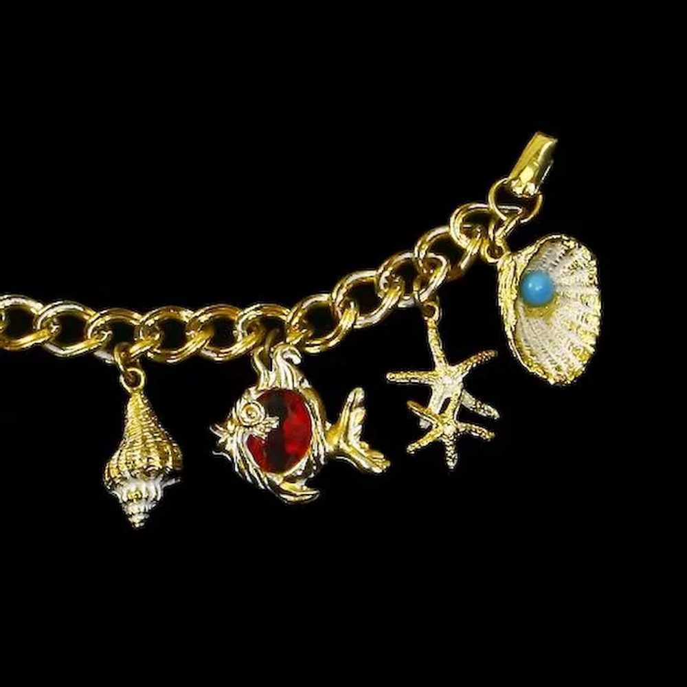 Ocean/Sea Marine Themed Charm Bracelet – 1950s – … - image 3
