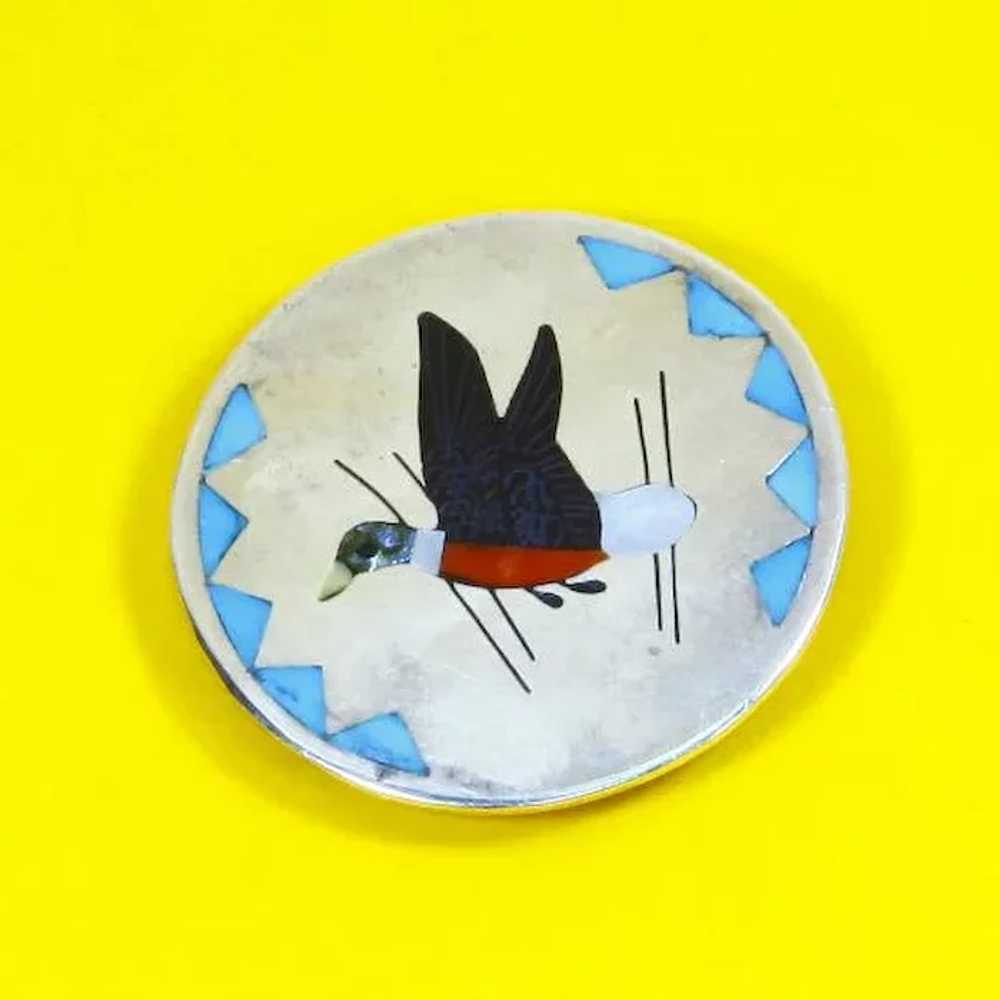 Vintage Zuni Native American Dennis Edaakie Inlay… - image 4
