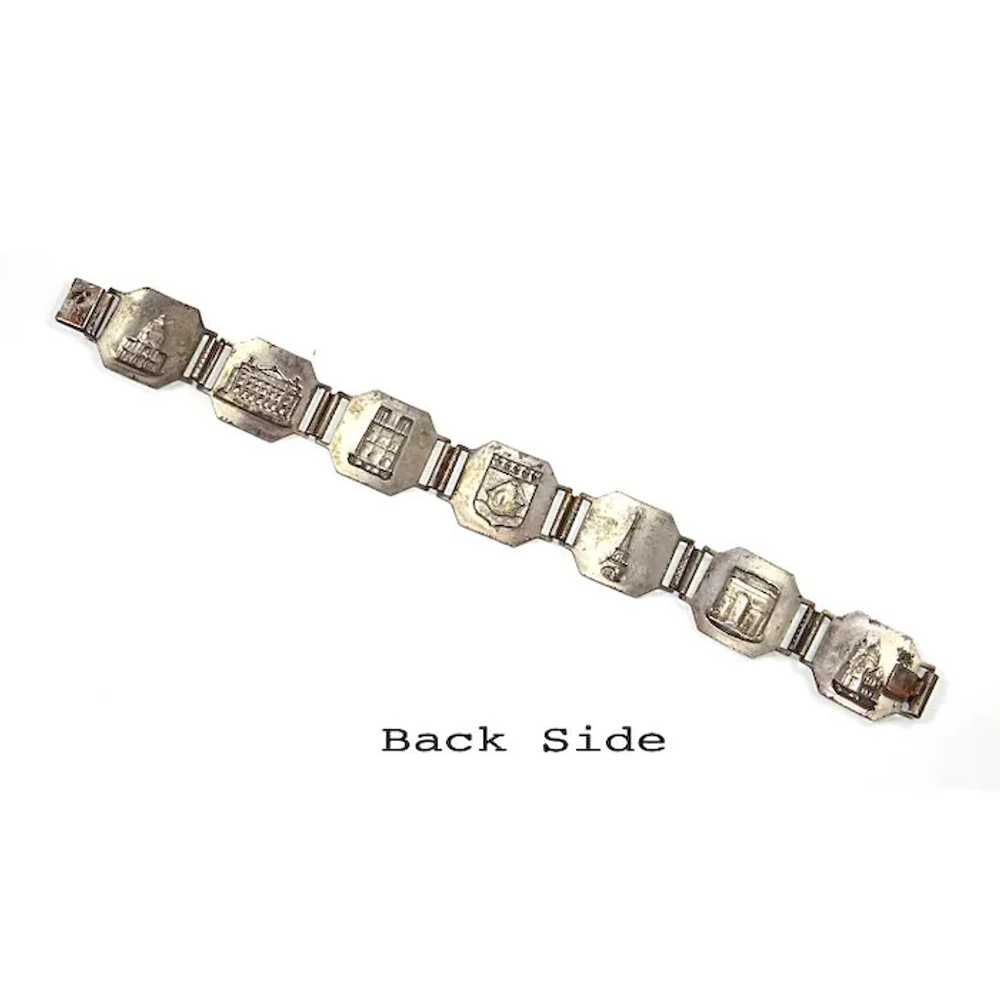 Paris Souvenir Silver Tone Panel Bracelet – late … - image 4
