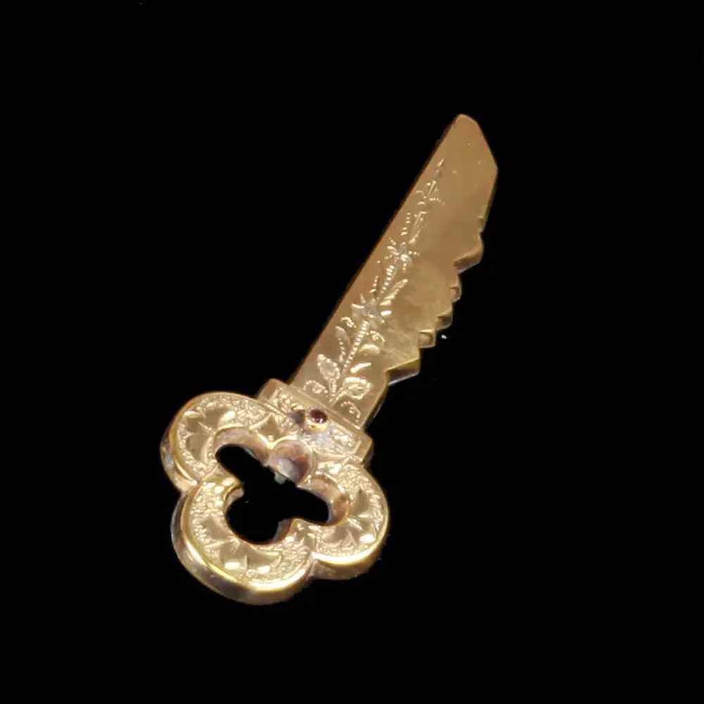 Antique Victorian Rolled Gold figural Key Pin – s… - image 3