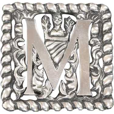 Fred Davis Early Mexican Silver Monogram Brooch – 