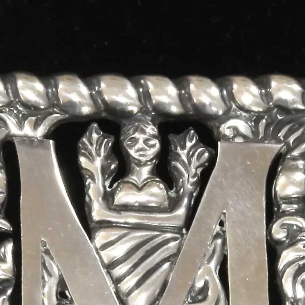 Fred Davis Early Mexican Silver Monogram Brooch –… - image 2