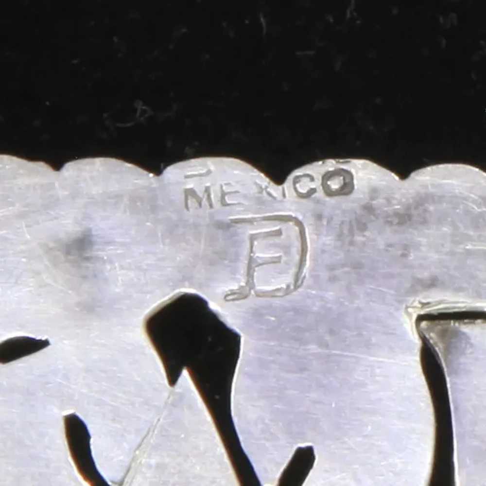 Fred Davis Early Mexican Silver Monogram Brooch –… - image 9