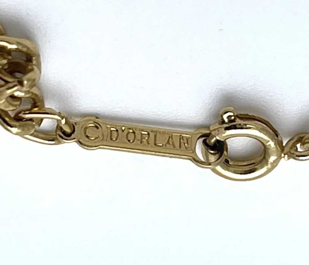 70s signed D’Orlan Gold Tone Charm Necklace Sword… - image 8