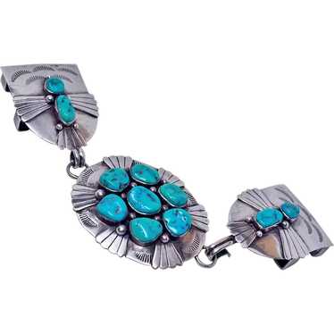 Sleeping Beauty Turquoise 3 Piece Buckle Signed Na