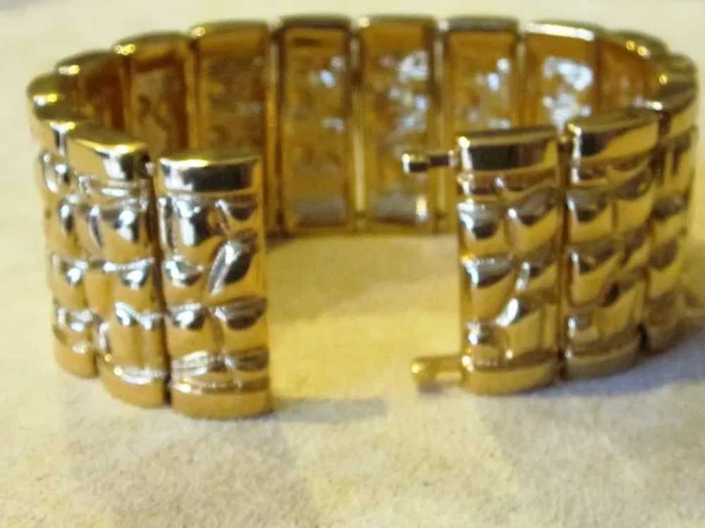 St. John Chunky Wide Vintage Status Signed Bracel… - image 2
