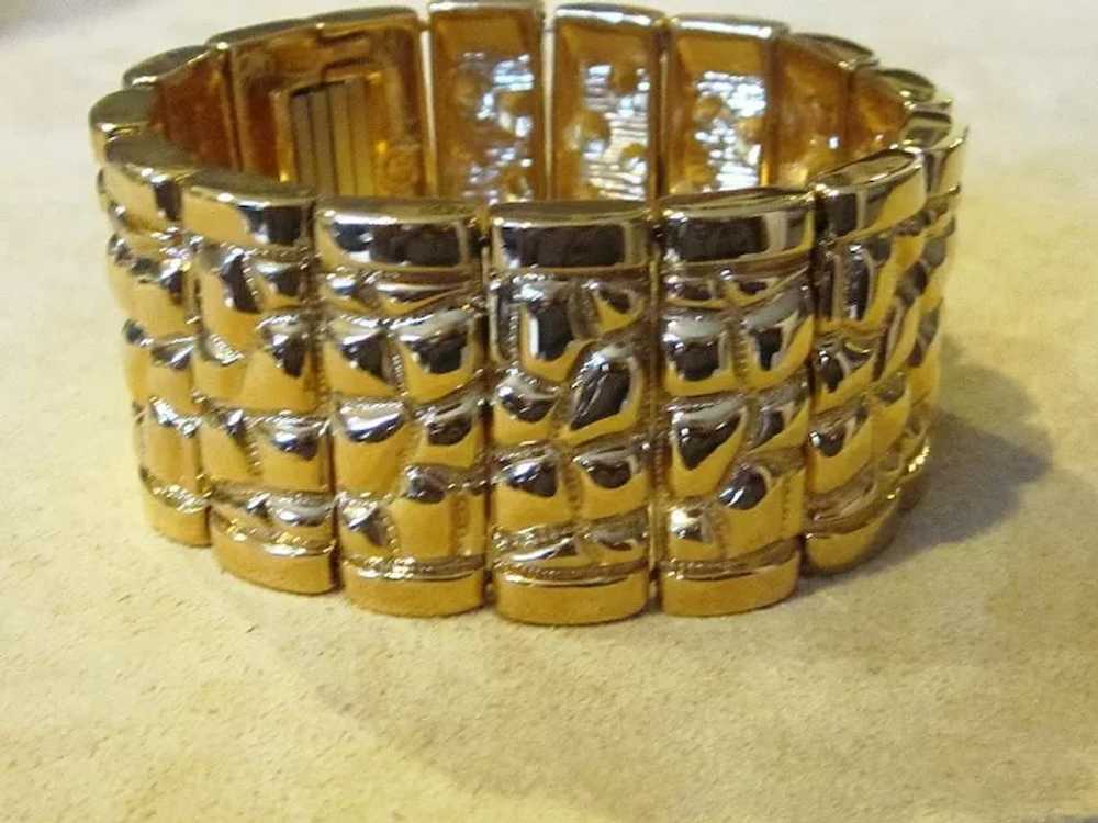 St. John Chunky Wide Vintage Status Signed Bracel… - image 6