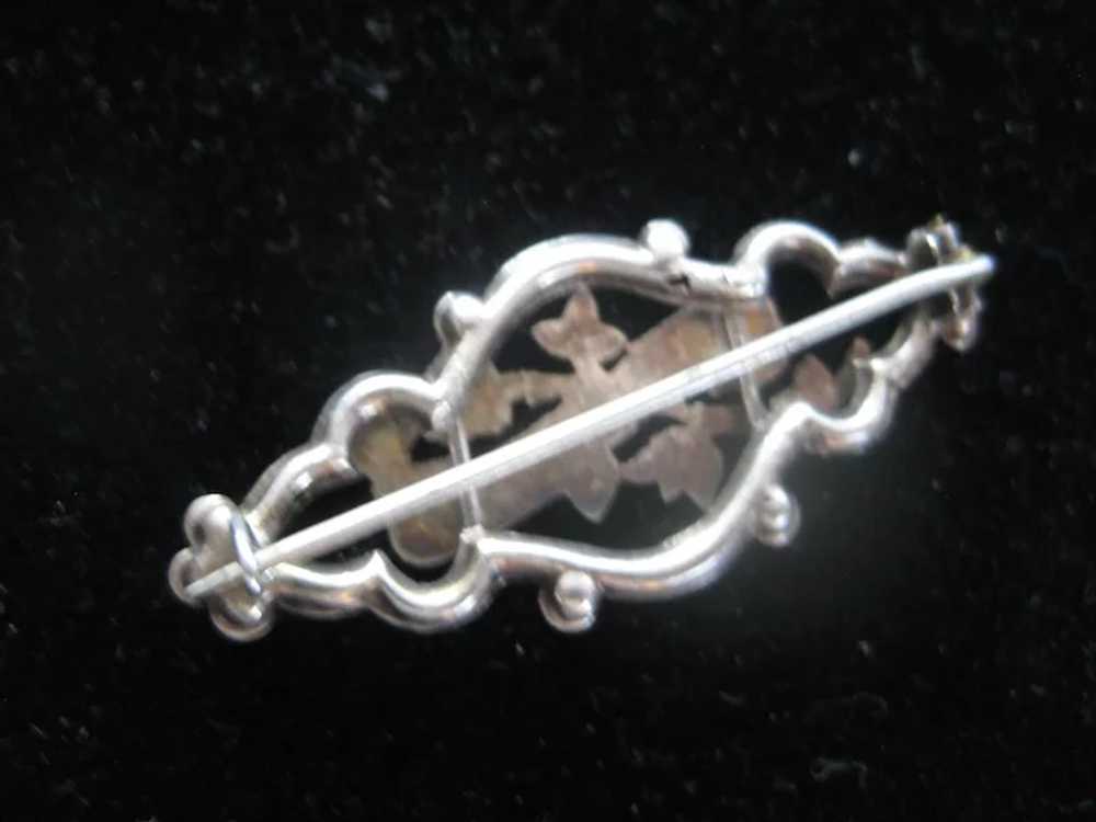 Early 1900s Gold on Silver English Brooch - image 3