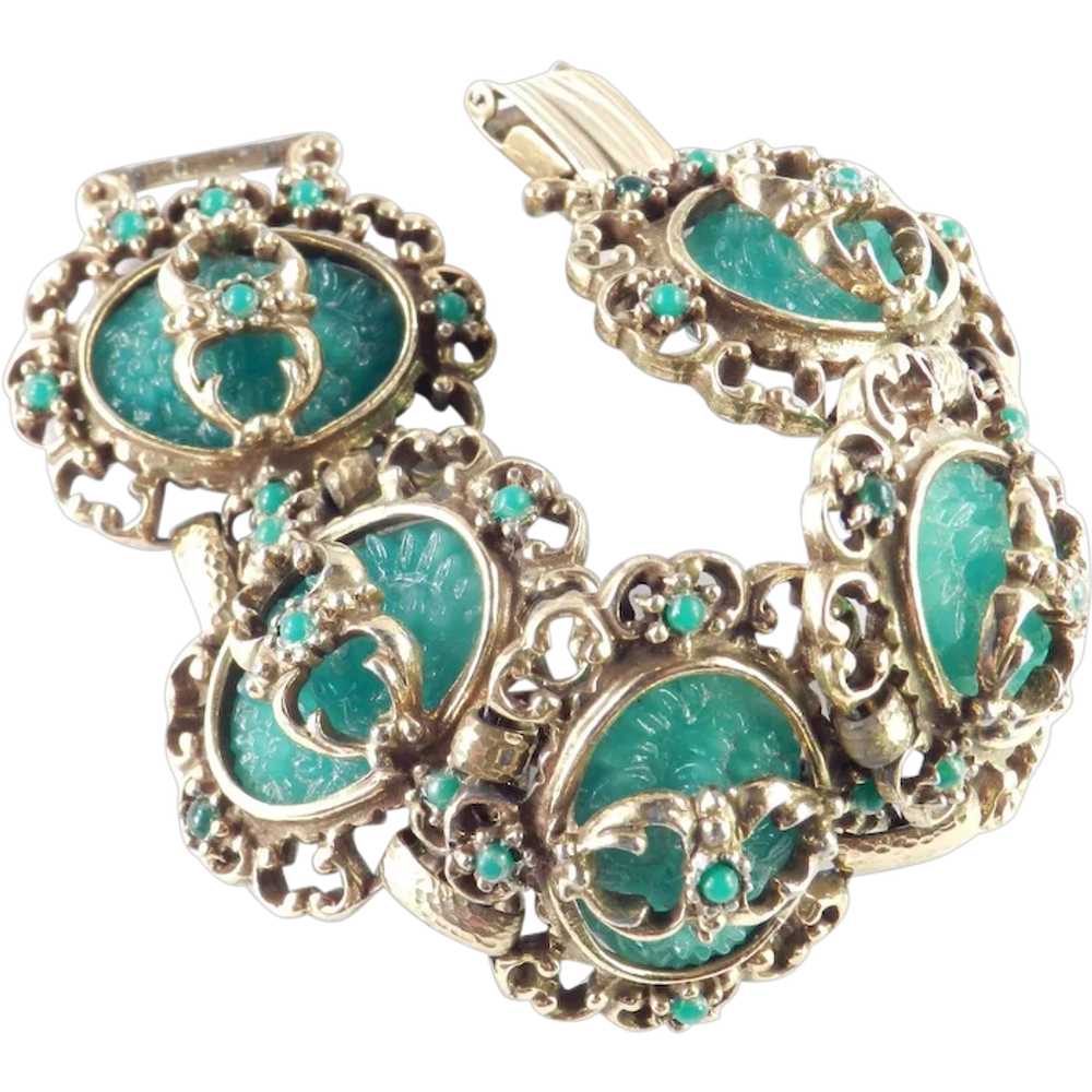 Judy Lee Victorian Revival Molded Glass Bead Pane… - image 1