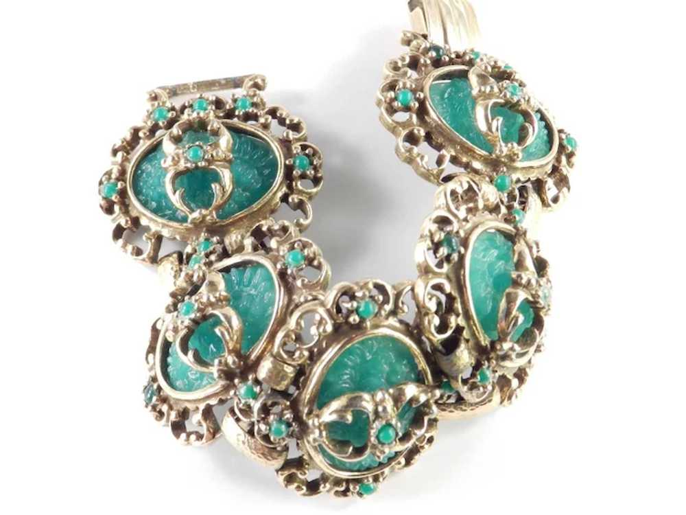 Judy Lee Victorian Revival Molded Glass Bead Pane… - image 5