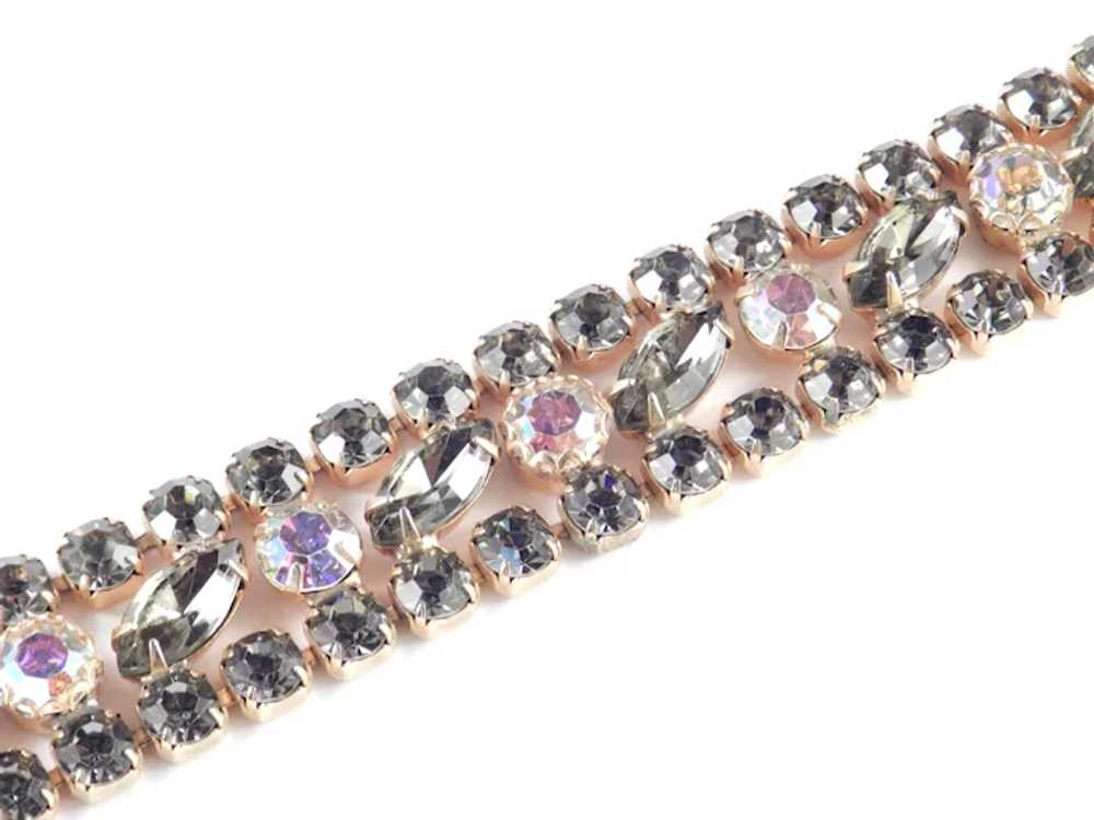 Smoky Glass Aurora Borealis Rhinestone Bracelet - image 3