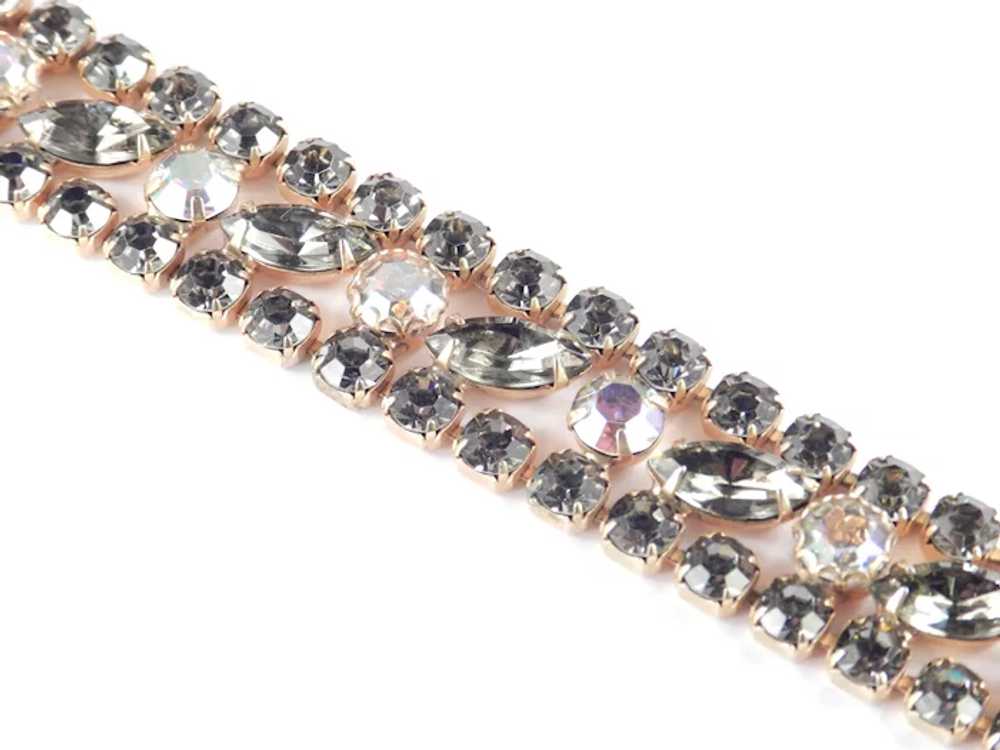 Smoky Glass Aurora Borealis Rhinestone Bracelet - image 5