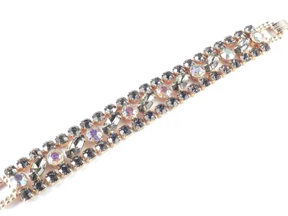 Smoky Glass Aurora Borealis Rhinestone Bracelet - image 7