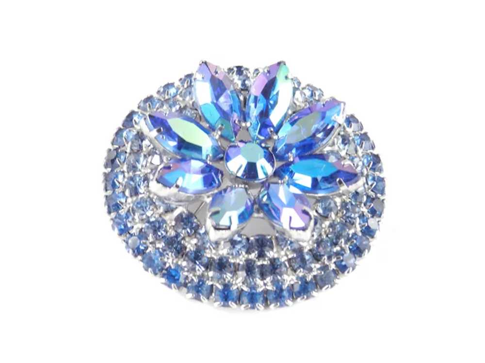 Layered Crowned Rhinestone Brooch Pin - image 2