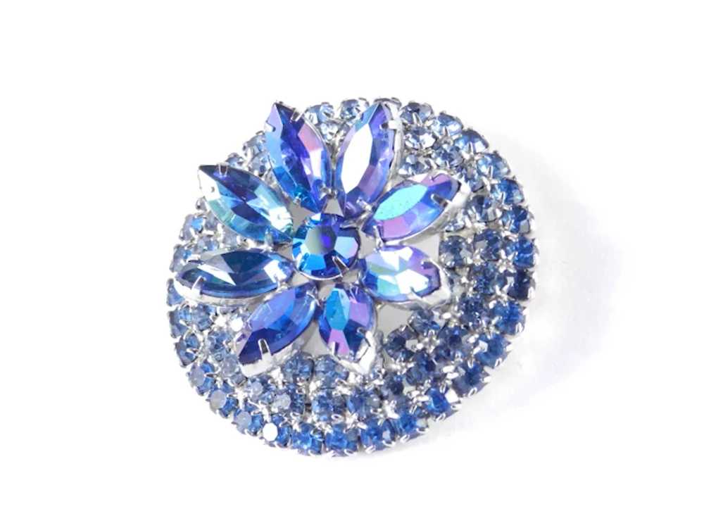 Layered Crowned Rhinestone Brooch Pin - image 3