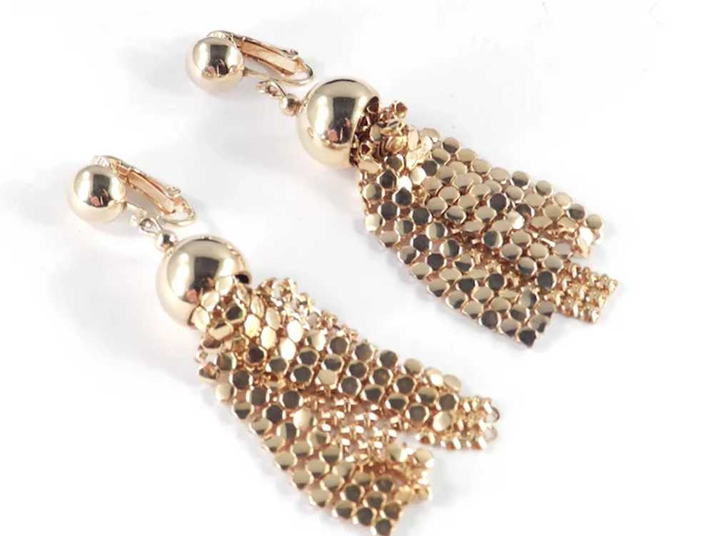 Mesh Tassel Dangle Fringe Earrings - image 5