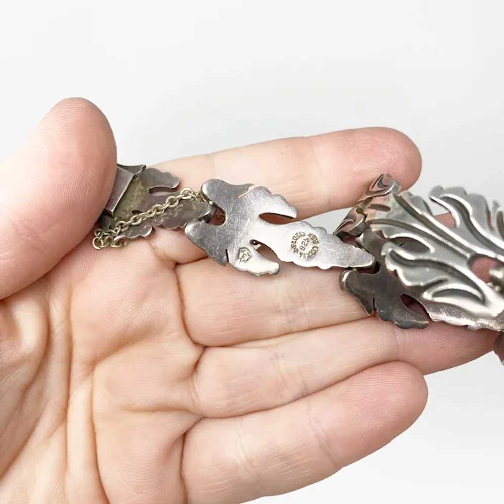 Vintage J. Flores Taxco leaf bracelet with matchi… - image 10