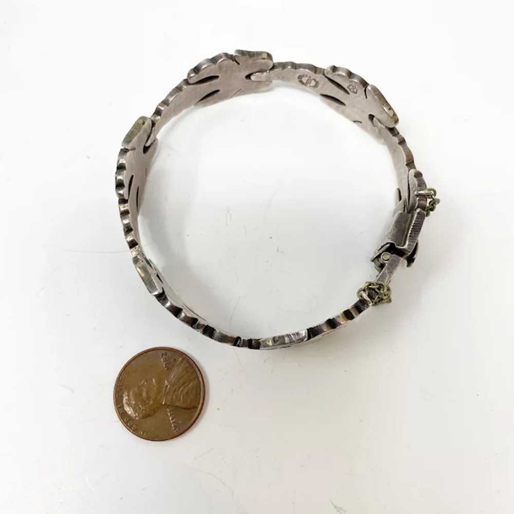 Vintage J. Flores Taxco leaf bracelet with matchi… - image 11