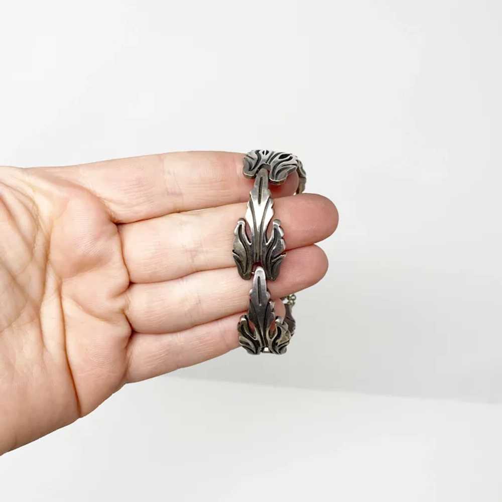 Vintage J. Flores Taxco leaf bracelet with matchi… - image 4