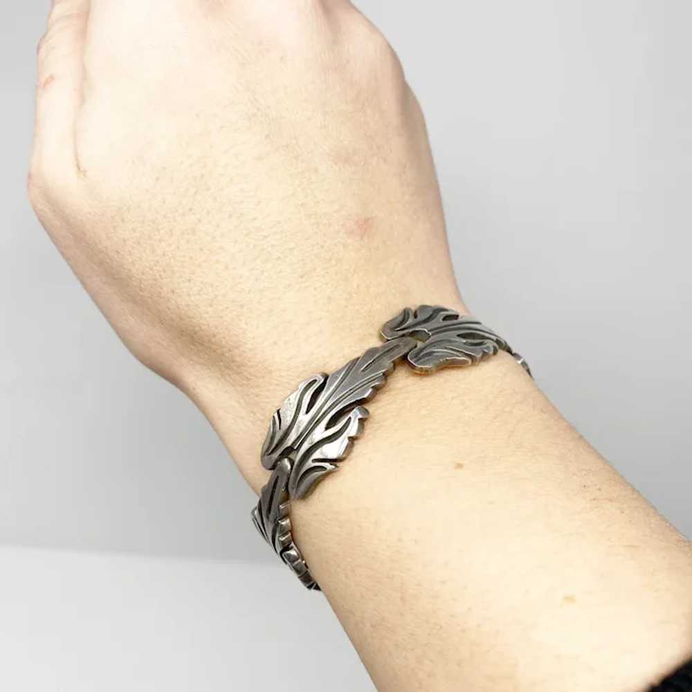 Vintage J. Flores Taxco leaf bracelet with matchi… - image 9