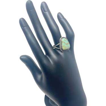 410 Vintage Navajo a silver turquoise ring - size 