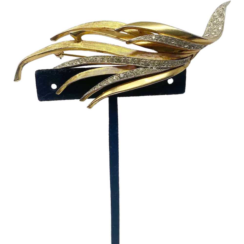 470 Vintage Marcel Boucher gold plated metal, pav… - image 1