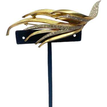 470 Vintage Marcel Boucher gold plated metal, pav… - image 1